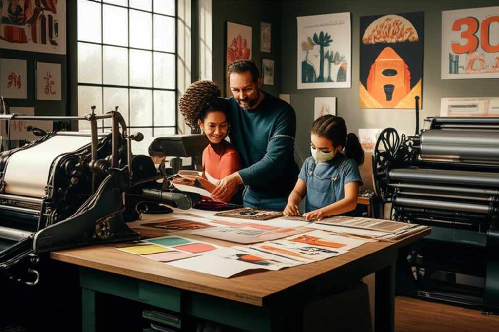 Equipo de Roberto Impresos trabajando